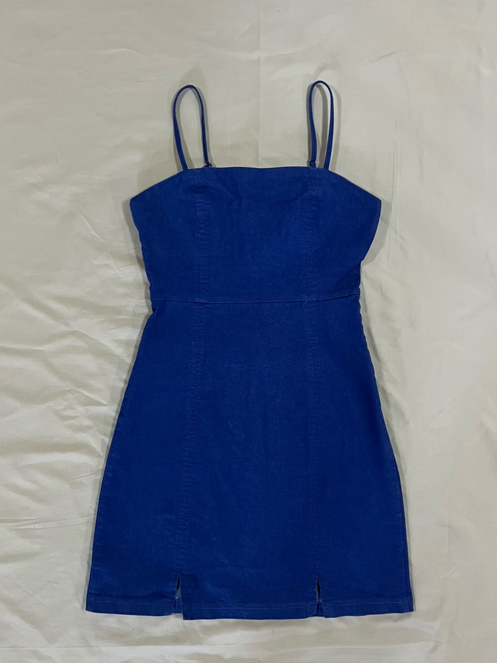 Altar’d State Linen Mini Dress Navy Blue Spaghetti Strap Size Small